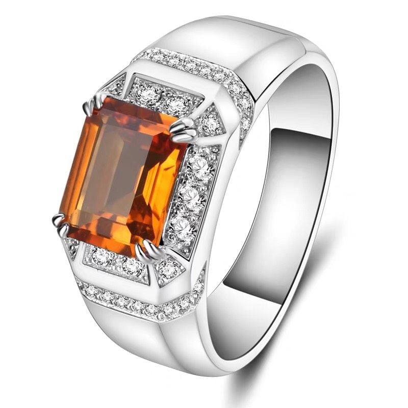 Nhẫn Nam Citrine Tự Nhiên 