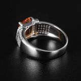 Nhẫn bạc 925 dát đá citrine tự nhiên dành cho nam 