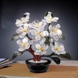  Đồ trang trí hoa mẫu đơn ngọc bích Chất liệu: (Cánh hoa) Thạch anh tím 