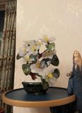  Đồ trang trí hoa mẫu đơn ngọc bích Chất liệu: (Cánh hoa) Thạch anh tím 