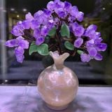  Chậu cây hoa tím trang trí Chất liệu thạch anh tím 