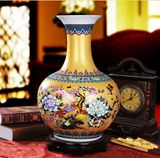  Bình hoa thời trang gà trống vàng kim Chất liệu gốm sứ 