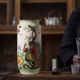  Ống Tranh và Thư Pháp Gốm Sứ Sơn Vàng 