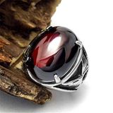 Nhẫn nam cá tính sang trọng Chất liệu đá mã não + thép titan 