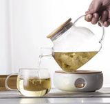 Ấm pha trà đun nước miệng rộng và 1 đế lỗ tròn 