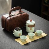 Bộ ấm chén trà du lịch xách tay Chất liệu gốm sứ 