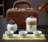  Bộ ấm chén trà du lịch xách tay Chất liệu gốm sứ 