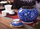  Lon trà sứ trắng xanh 