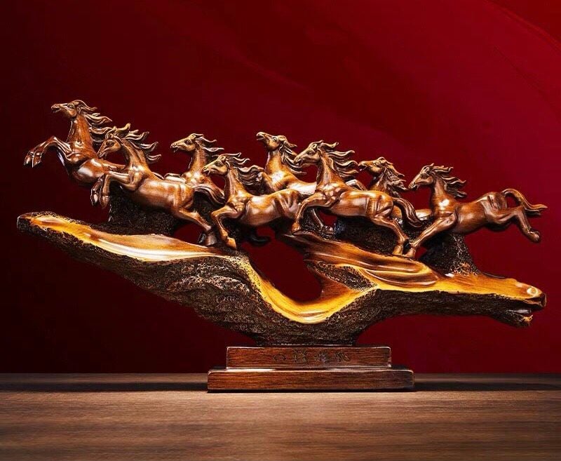  Đồ trang trí ngựa vân gỗ 