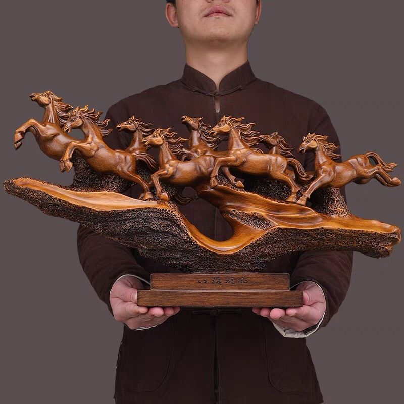  Đồ trang trí ngựa vân gỗ 