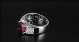  Nhẫn đính đá sang trọng Chất liệu đá ruby + bạc 925 