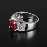  Nhẫn đính đá sang trọng Chất liệu đá ruby + bạc 925 