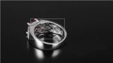  Nhẫn đính đá sang trọng Chất liệu đá ruby + bạc 925 