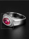  Nhẫn đính đá sang trọng Chất liệu đá ruby + bạc 925 