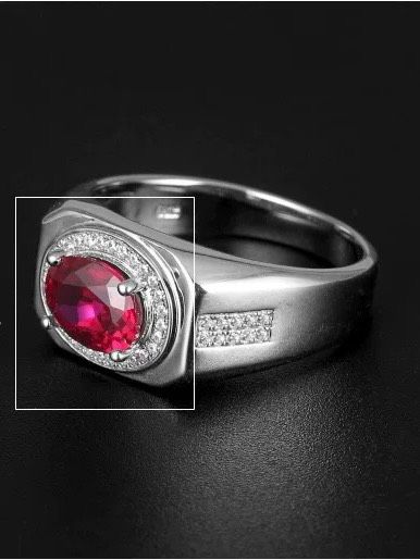  Nhẫn đính đá sang trọng Chất liệu đá ruby + bạc 925 