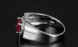  Nhẫn đính đá sang trọng Chất liệu đá ruby + bạc 925 