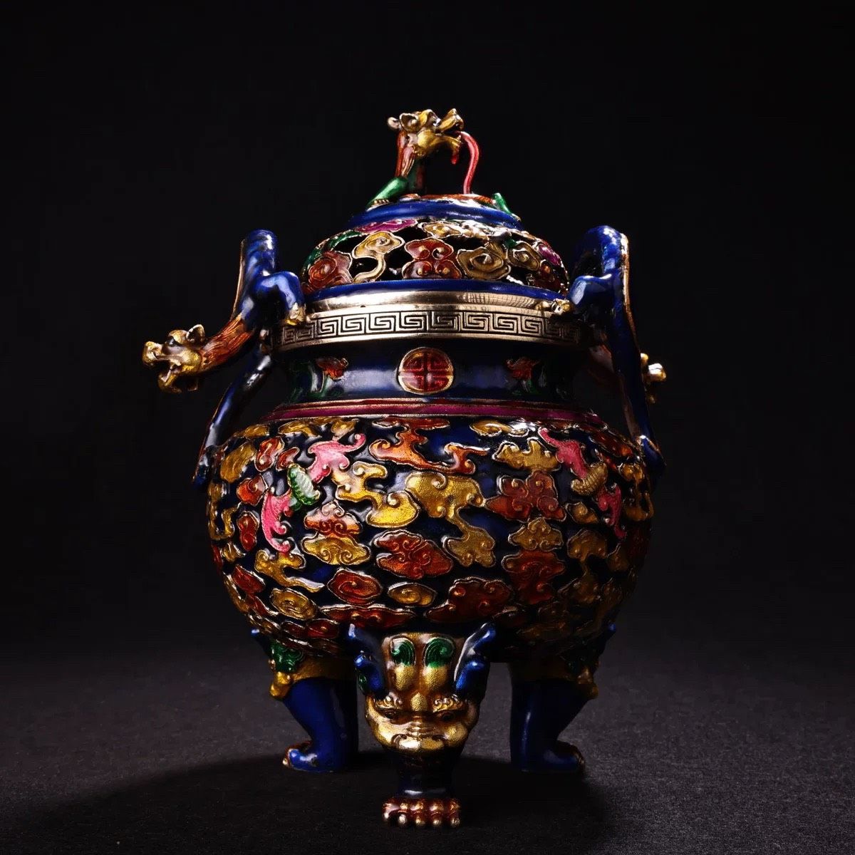  Lư Hương Tai Rồng Mây Cát Tường 