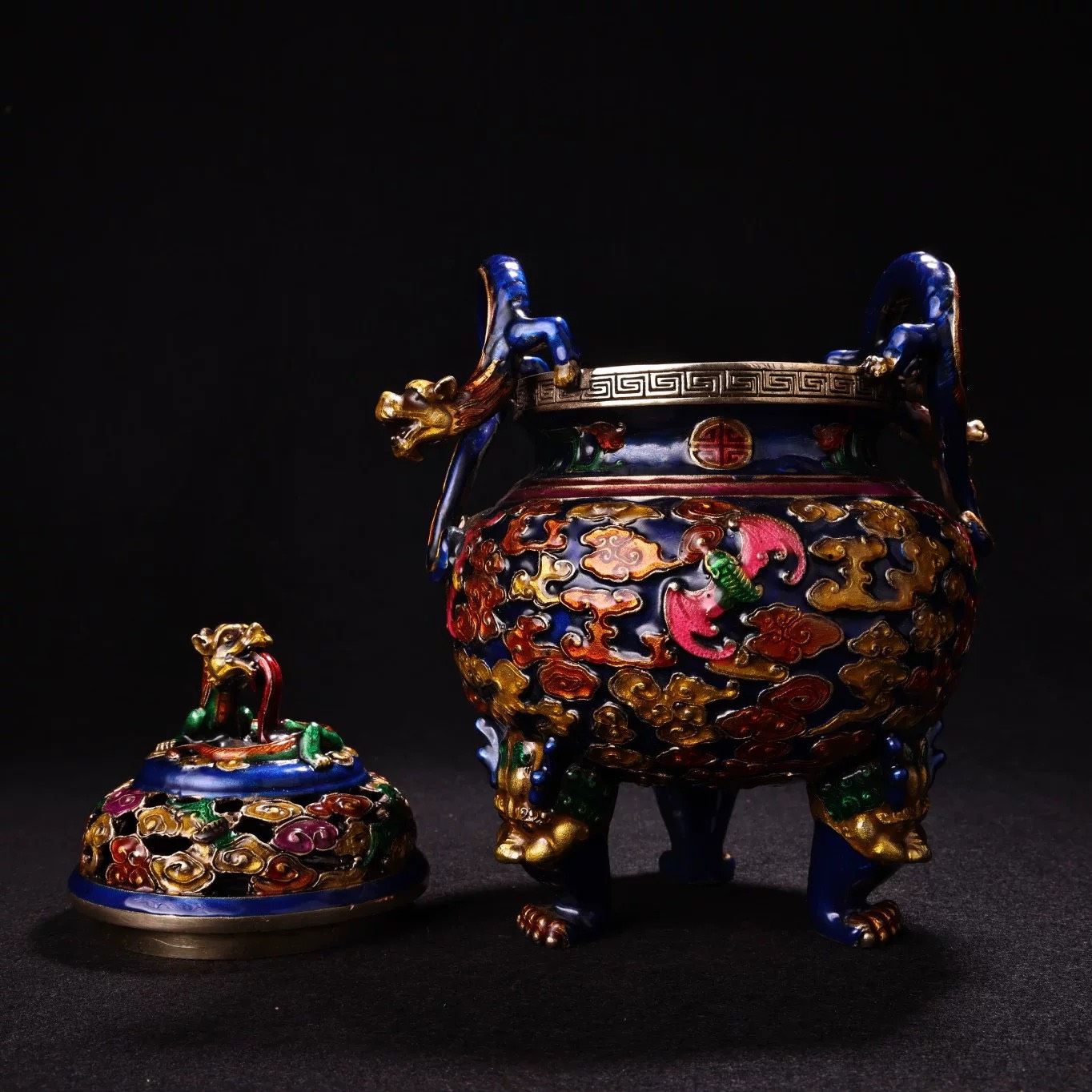  Lư Hương Tai Rồng Mây Cát Tường 
