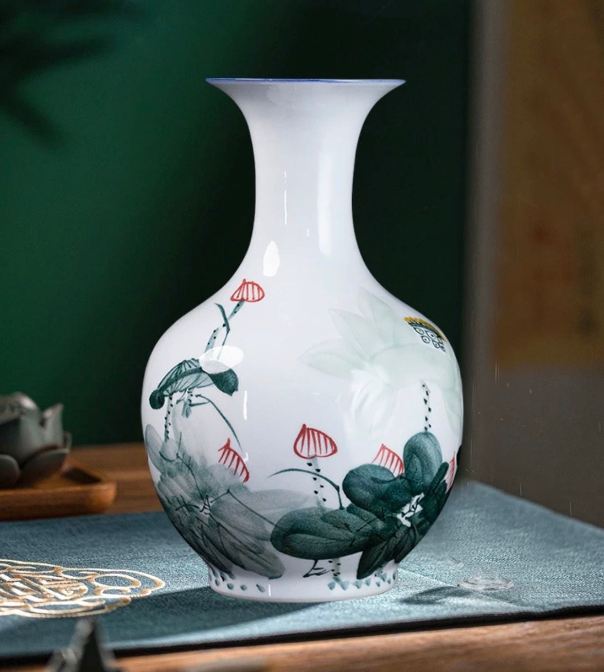  Bình Hoa Ánh Sen Trăng Để Bàn kiểu 3 