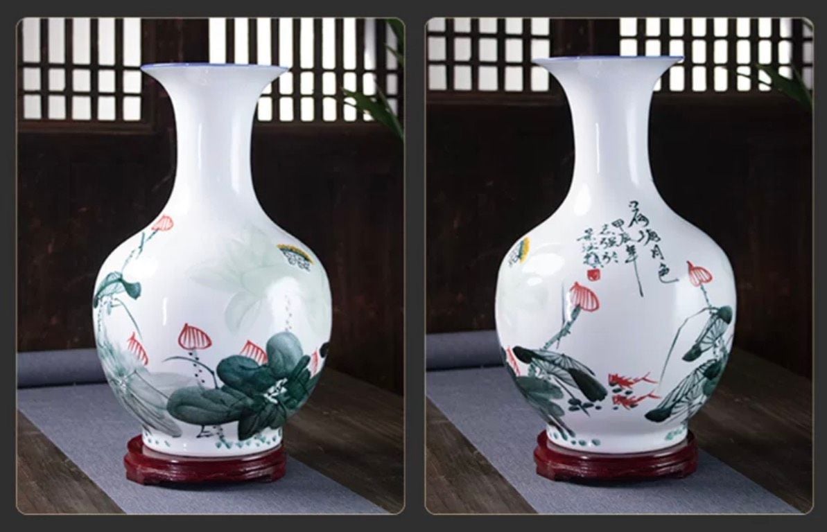  Bình Hoa Ánh Sen Trăng Để Bàn kiểu 3 