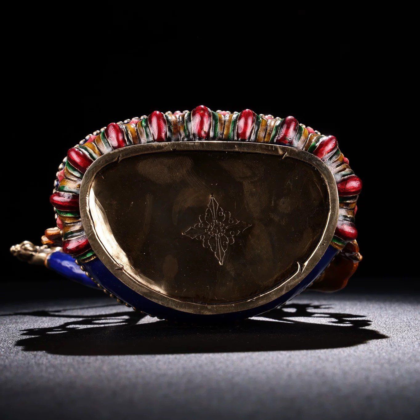  Tượng Phật Văn Thù cầm kiếm Chất liệu đồng + cloisonne 