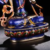  Tượng Phật Văn Thù cầm kiếm Chất liệu đồng + cloisonne 