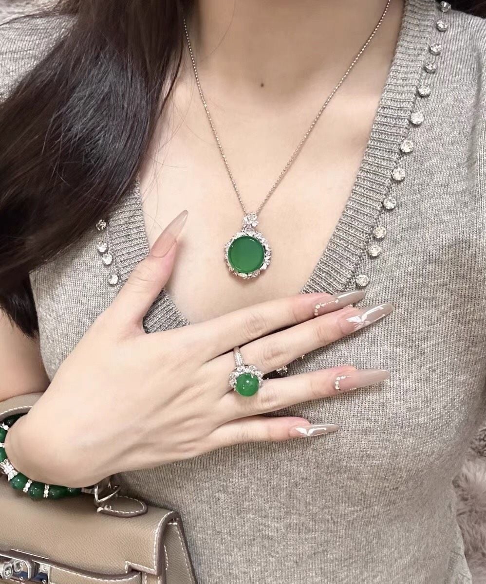  DÂY CHUYỀN NGỌC BÍCH CAO CẤP Chất liệu dây: Bạc sterling 