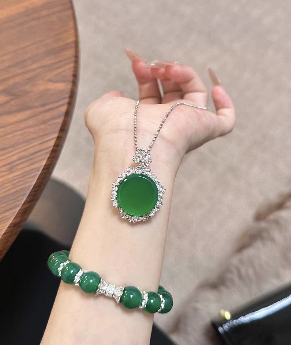  DÂY CHUYỀN NGỌC BÍCH CAO CẤP Chất liệu dây: Bạc sterling 