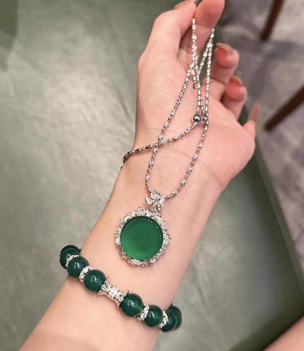  DÂY CHUYỀN NGỌC BÍCH CAO CẤP Chất liệu dây: Bạc sterling 