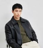  Áo khoác da dáng rộng nam da cao cấp 