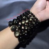  Vòng Tay Đá Mắt Mèo Ánh Vàng 