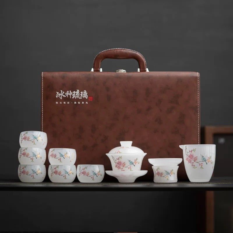  Bộ Ấm Chén Trà Sứ Ngọc Trắng Cao Cấp 