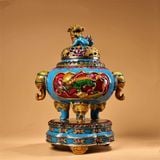  lư hương tai voi bằng đồng nguyên chất Cloisonné 