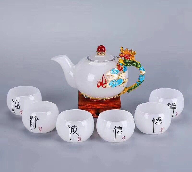  BỘ ẤM TRÀ NGỌC TRÁNG MEN CAO CẤP 