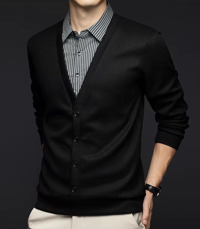  ÁO LEN CỔ SƠ MI THỜI TRANG DOANH NHÂN CAO CẤP 