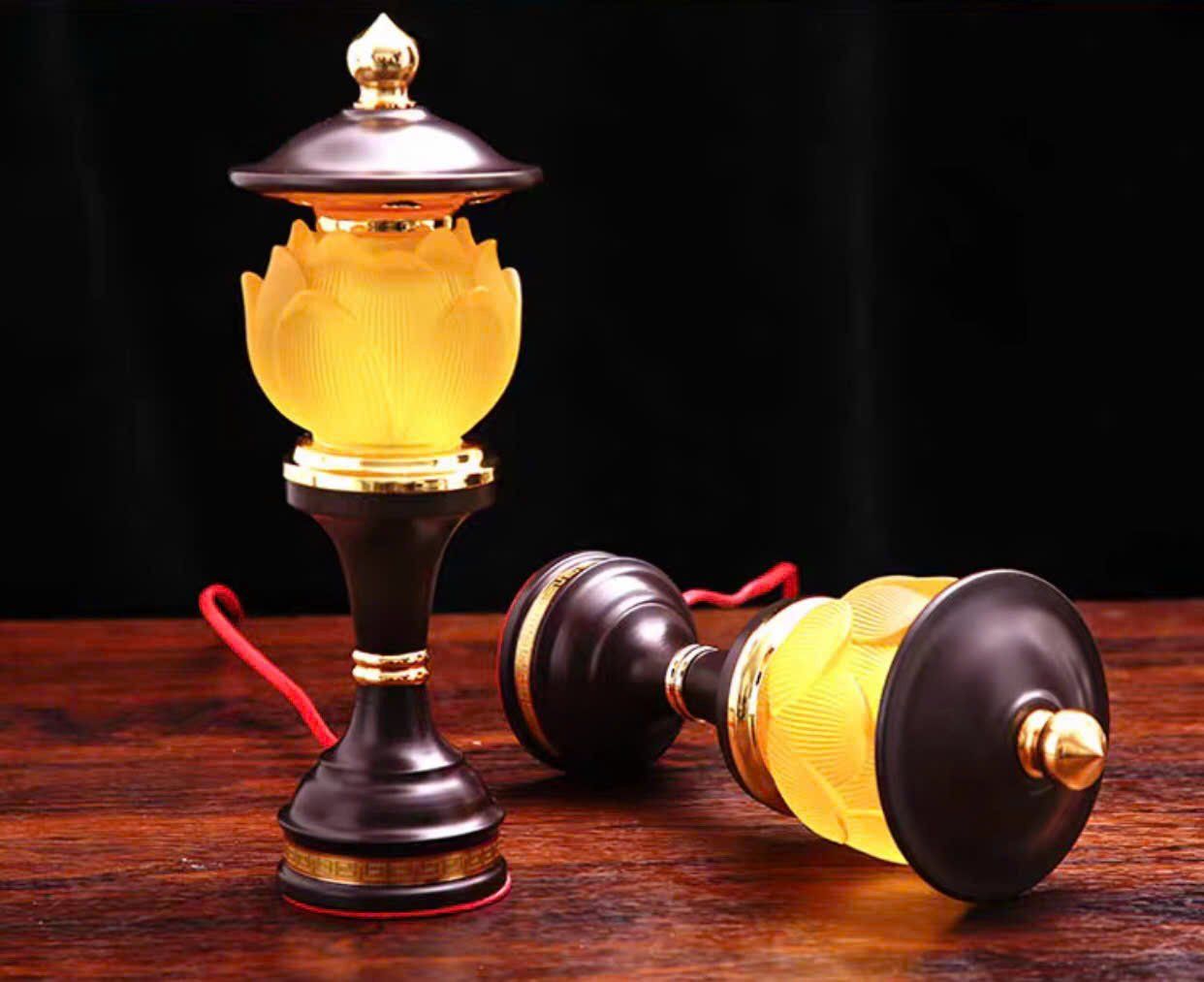  ĐÈN THỜ THUỶ TINH HOA SEN CAO CẤP 