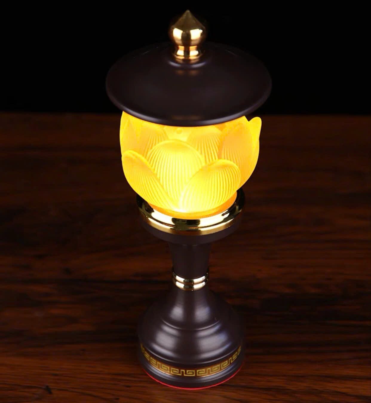  ĐÈN THỜ THUỶ TINH HOA SEN CAO CẤP 