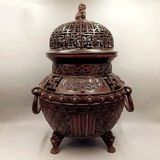  Lò Sưởi Than Hình Bát Màu Đồng Tím Kiểu Tạng BK-ME-017000-VN-0075 