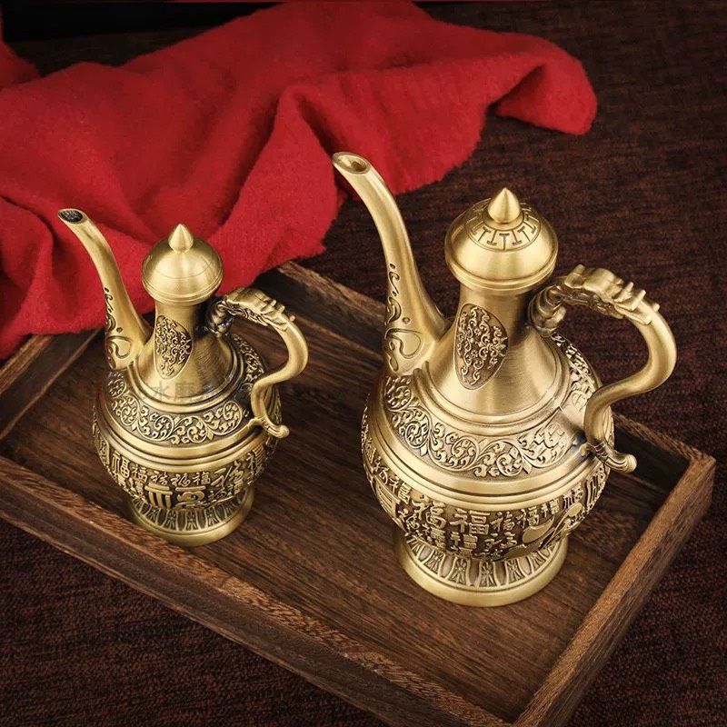  ẤM RƯỢU ĐỒNG CỔ TRANG TRÍ BK-ME-002300-VN-0419 