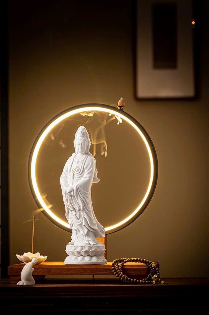  TƯỢNG QUAN ÂM BỒ TÁT ĐÈN VÒNG TRANG TRÍ BK-CE-005100-VN-0415 