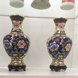  CẶP BÌNH HOA MẪU ĐƠN TRÁNG MEN CLOISONNÉ CAO CẤP BK-CE-001786-VN-0459 