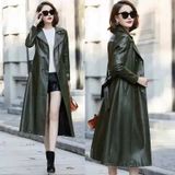  Áo khoác da nữ dáng dài chất liệu da cừu BKFAVN-9010 