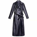  Áo khoác da nữ dáng dài chất liệu da cừu BKFAVN-9010 