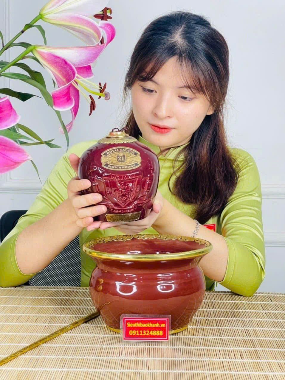  Chivas 21 Ruby Bọc Đồng Cao Cấp – Bộ Điếu Bát Bát Tràng BKCE-001900VN-1426 