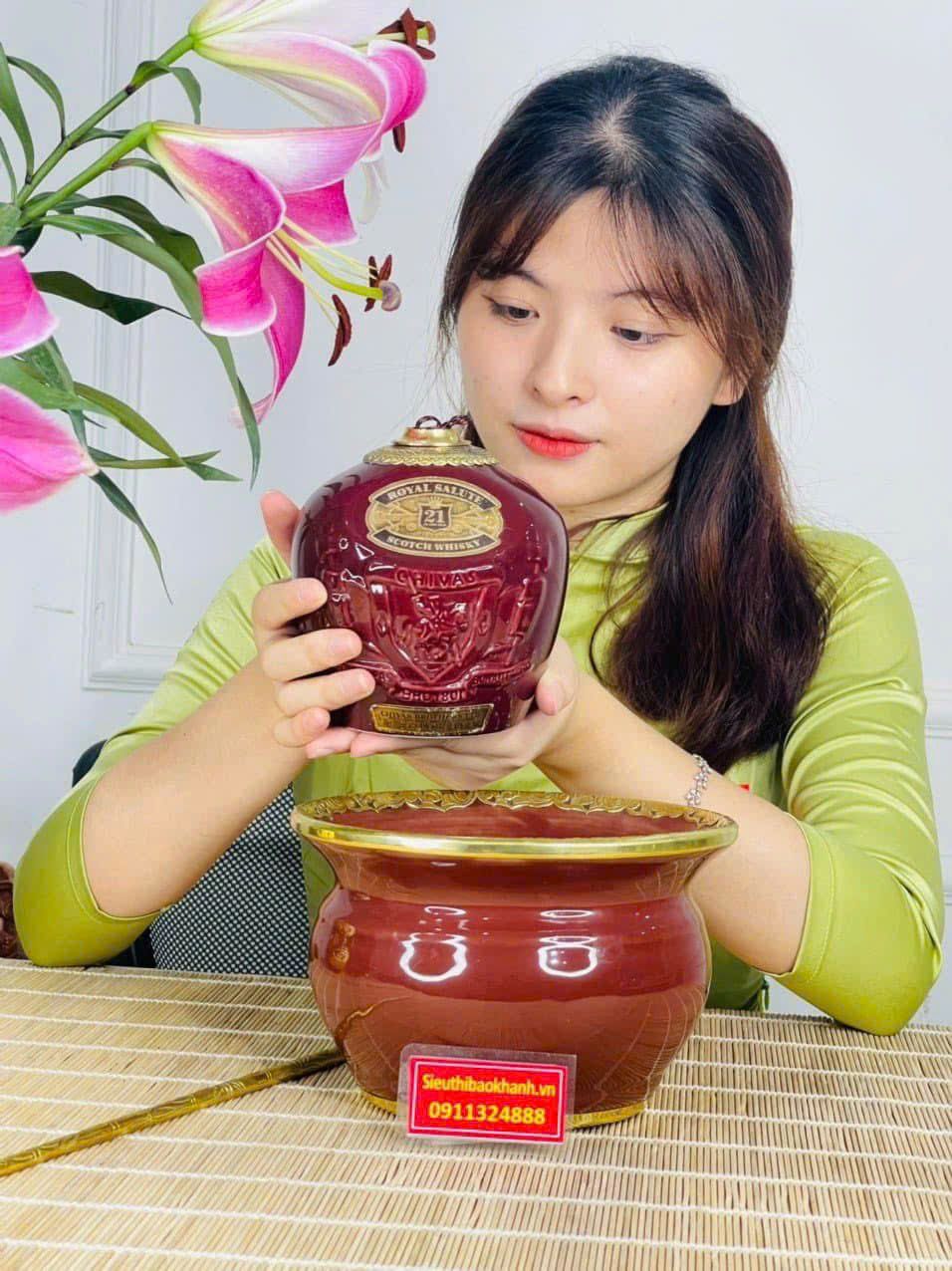  Chivas 21 Ruby Bọc Đồng Cao Cấp – Bộ Điếu Bát Bát Tràng BKCE-001900VN-1426 