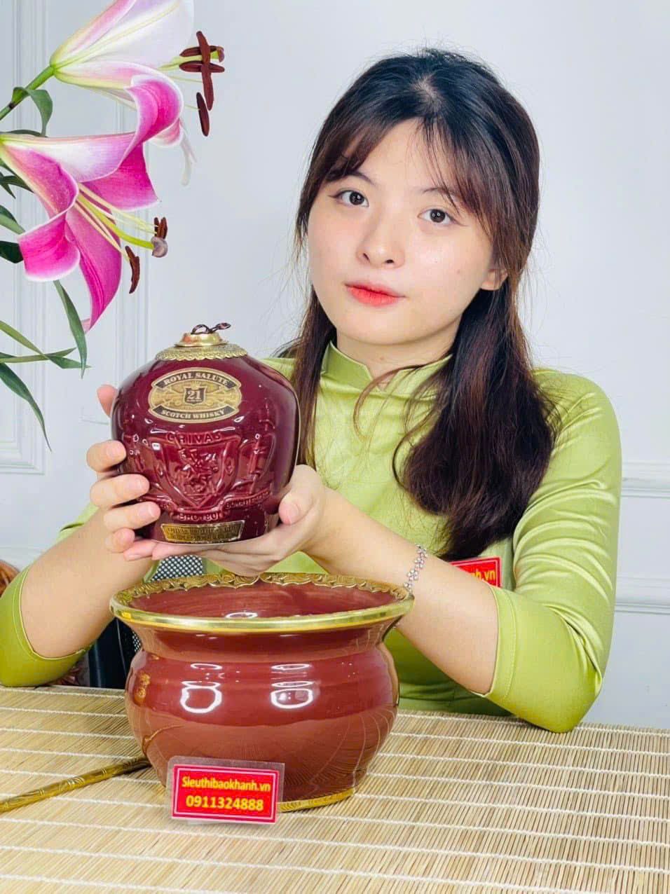  Chivas 21 Ruby Bọc Đồng Cao Cấp – Bộ Điếu Bát Bát Tràng BKCE-001900VN-1426 