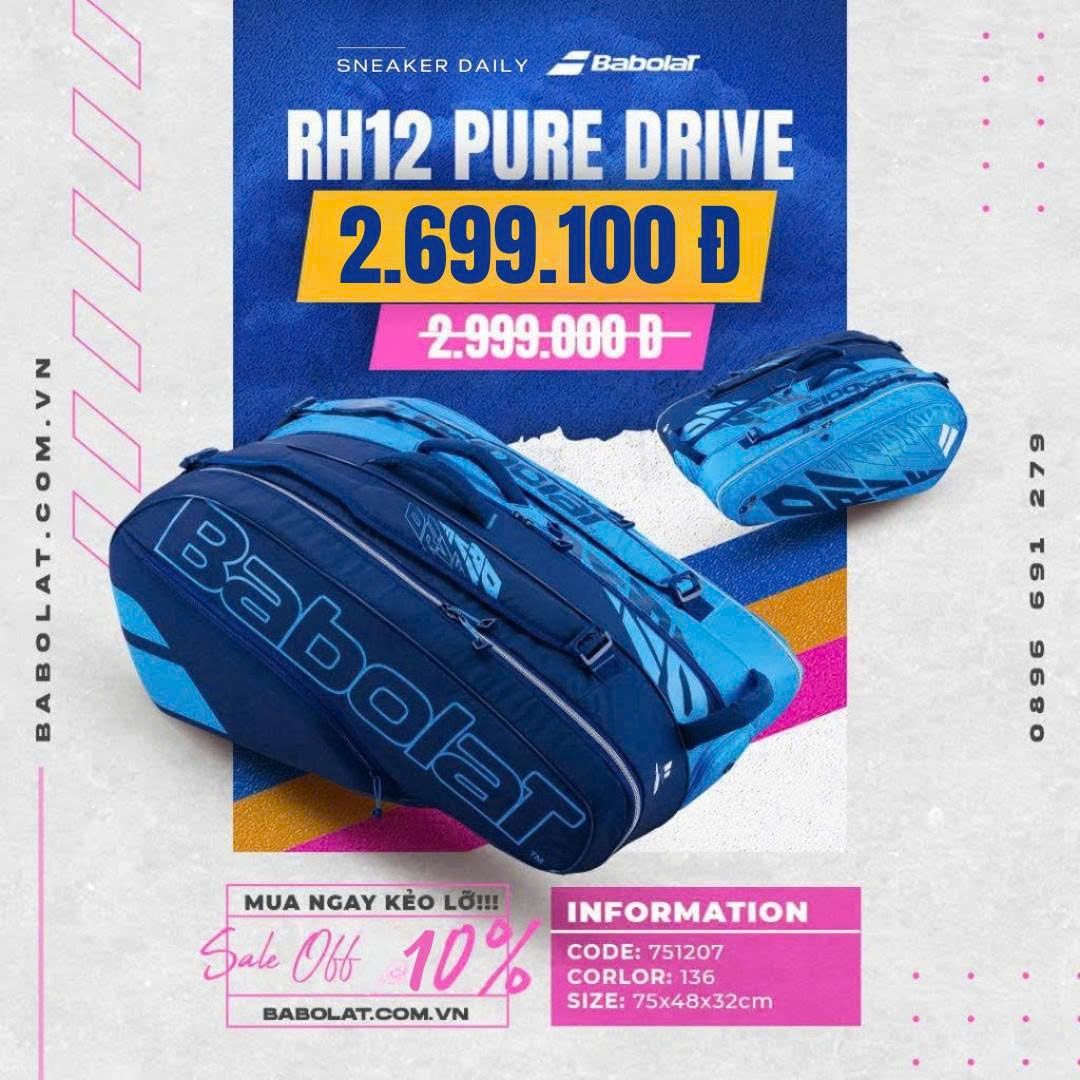  Túi Tennis Babolat PURE DRIVE 2021 X12 751207 