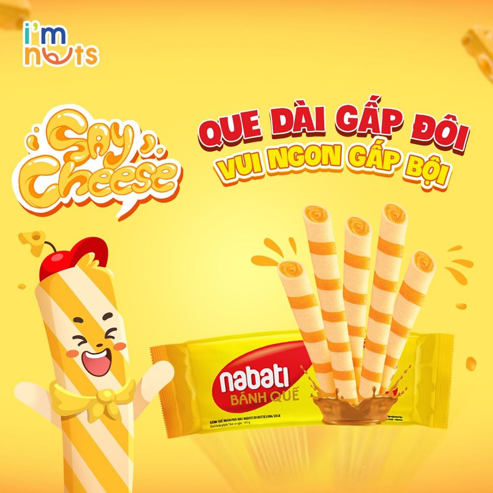 Bánh quế Nabati Long Stick đủ vị gói 105g – Bánh kẹo Ăn vặt ImNuts