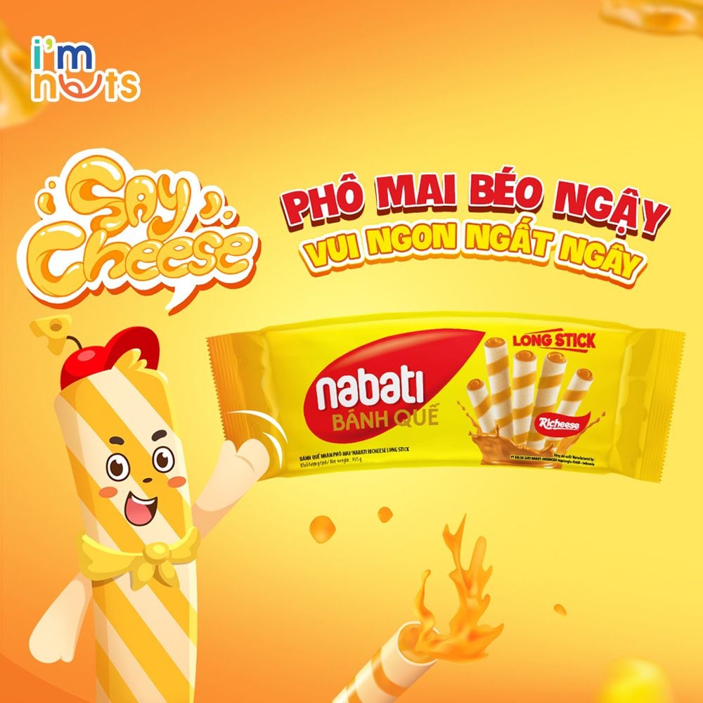 Bánh quế Nabati Long Stick đủ vị gói 105g – Bánh kẹo Ăn vặt ImNuts