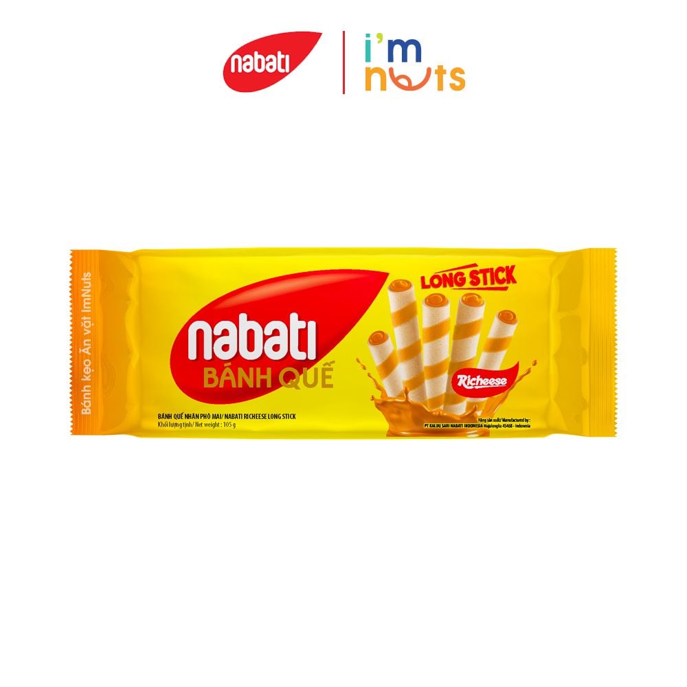 Bánh quế Nabati Long Stick đủ vị gói 105g – Bánh kẹo Ăn vặt ImNuts